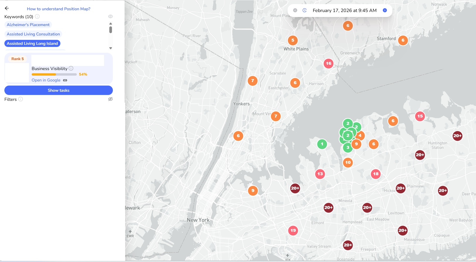 Assisted Living before — Rank 5, 54% visibility